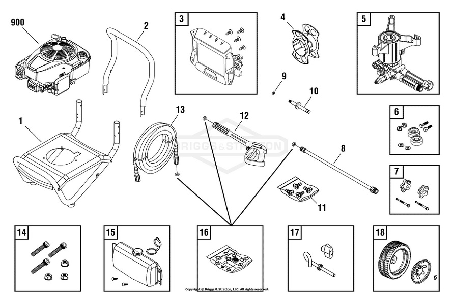 Briggs & Stratton pressure washer model 020538-0 replacement parts, pump breakdown, repair kits, owners manual and upgrade pump.